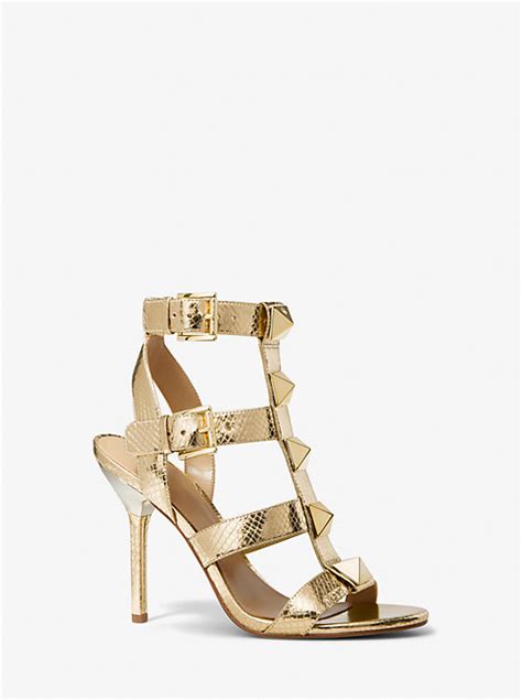 michael kors wren gladiator|Wren Ombré Snake Embossed Leather Gladiator Sandal.